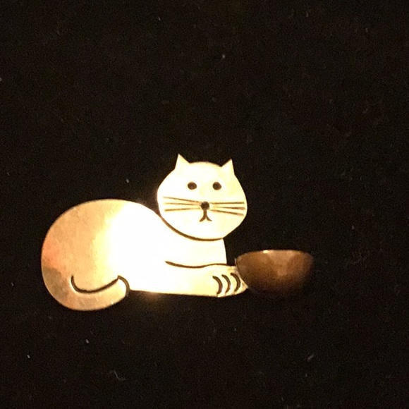 SOLID STERLING SILVER Kitty Broach  Perfect TAXCO - Picture 3 of 9